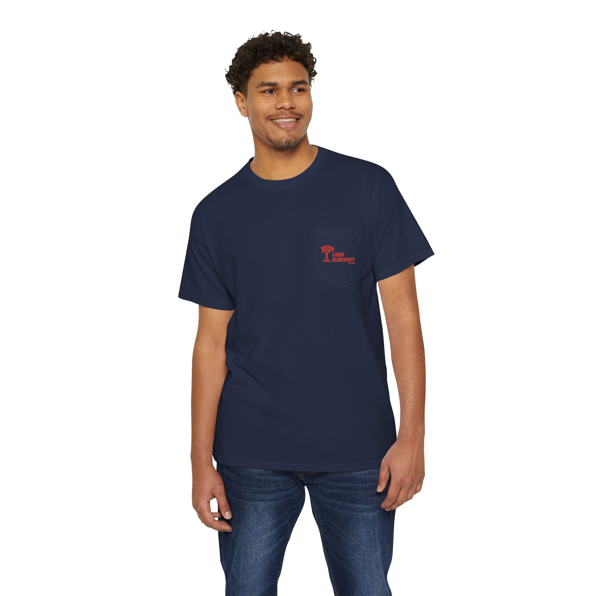 Tash’s Lard Almighty Dry Rub™ Heavy Cotton Pocket Tee — Faith, Flavor & Front Pocket Function