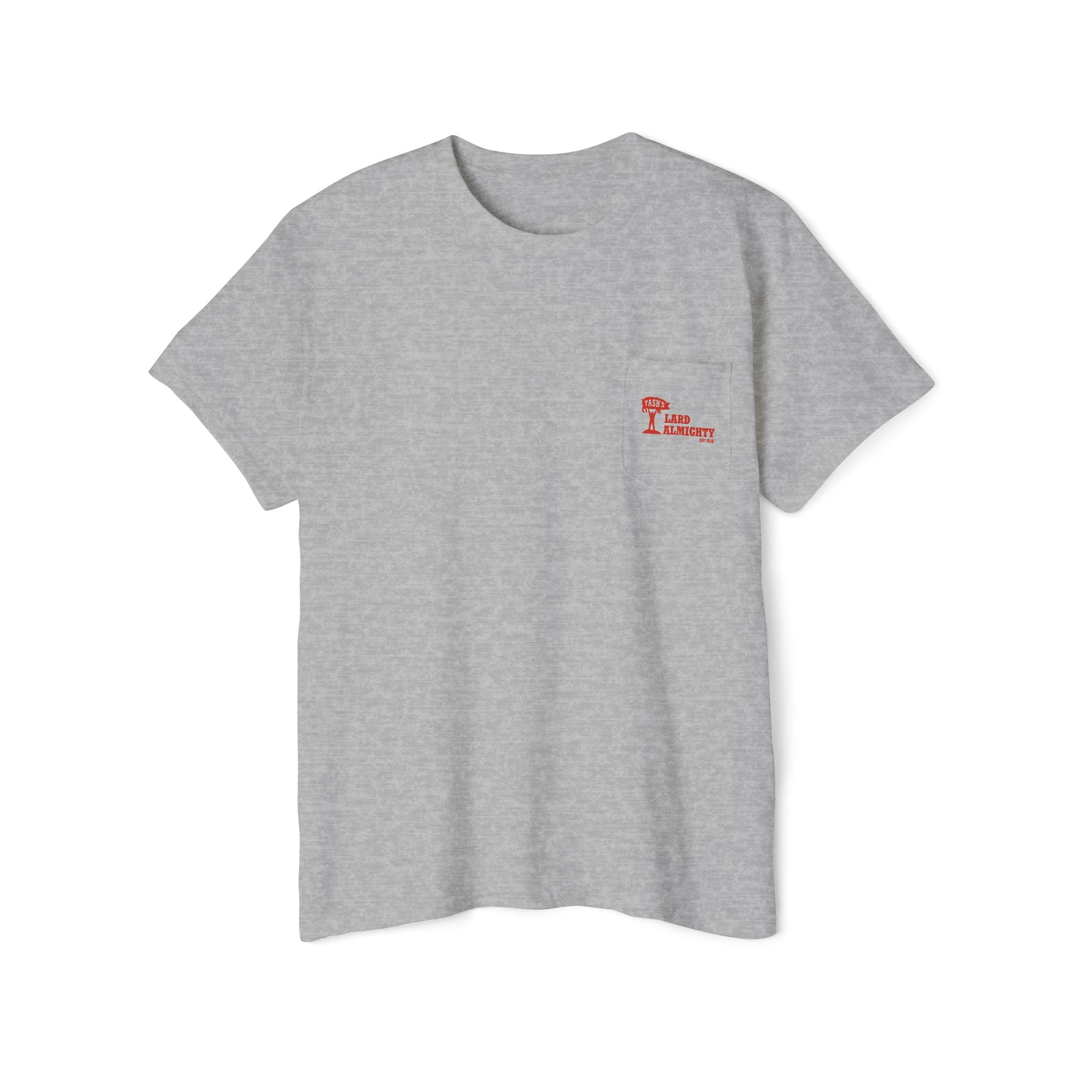 Tash’s Lard Almighty Dry Rub™ Heavy Cotton Pocket Tee — Faith, Flavor & Front Pocket Function
