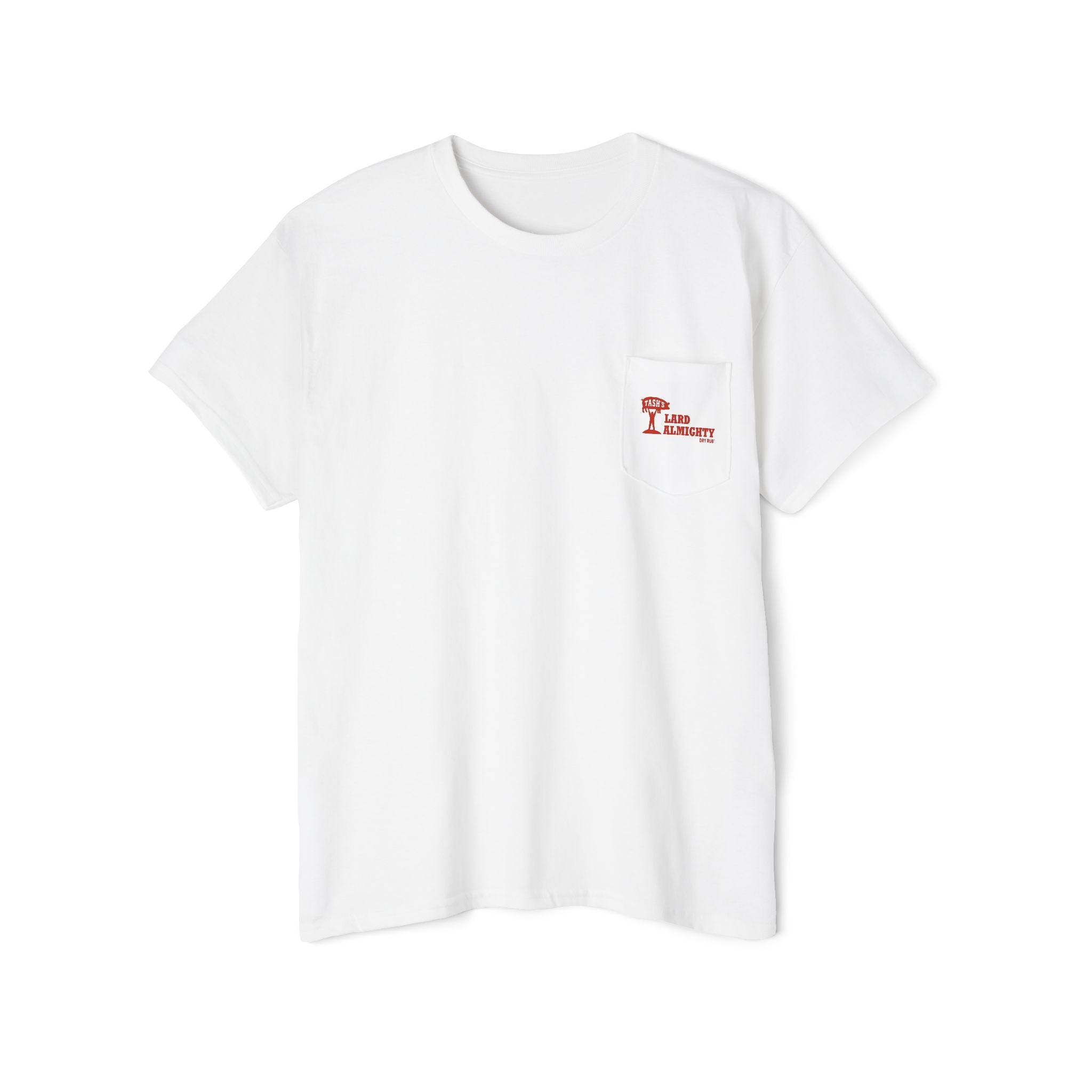 Tash’s Lard Almighty Dry Rub™ Heavy Cotton Pocket Tee — Faith, Flavor & Front Pocket Function