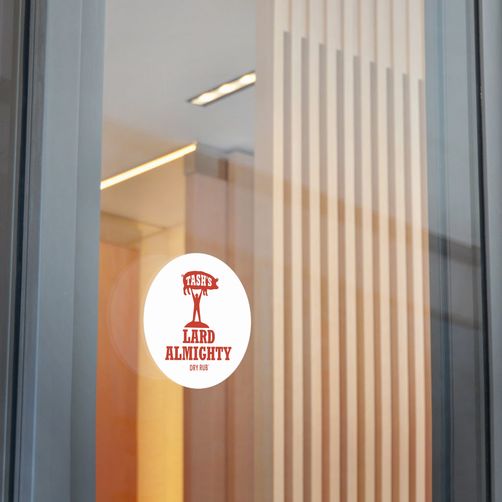 Tash’s Lard Almighty Dry Rub™ Round Vinyl Stickers - Spread the Gospel of Good Taste - Literally