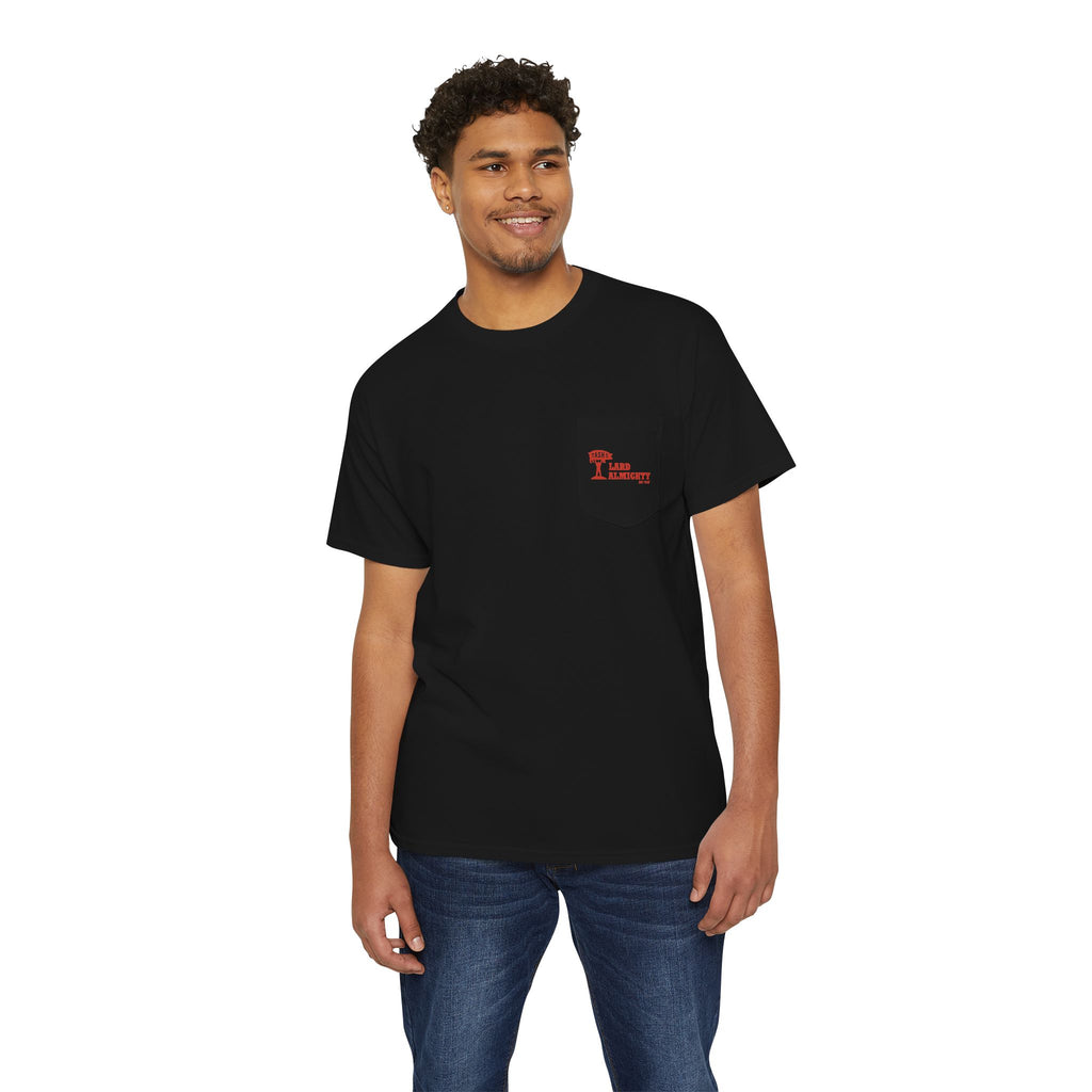 Tash’s Lard Almighty Dry Rub™ Heavy Cotton Pocket Tee — Faith, Flavor & Front Pocket Function